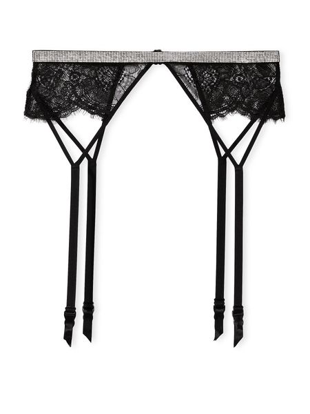 Пояс для чулок со стразами Shine Strap Lace Garter Belt Very Sexy Black 1250 фото