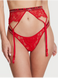 Пояс для чулок со стразами Shine Strap Lace Garter Belt Very Sexy Cherry Red 1249 фото 2