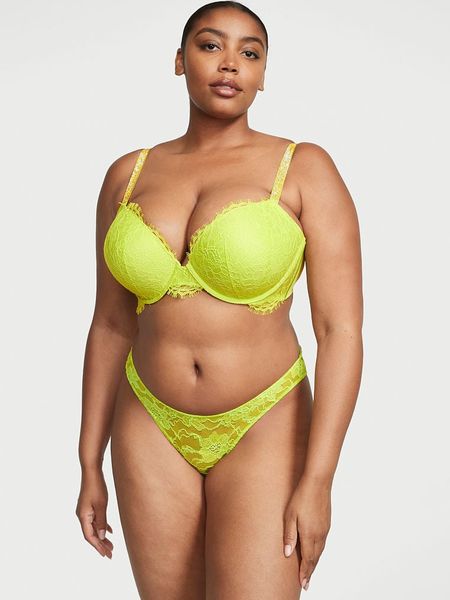 Бюстгальтер Victoria's Secret Shine Chain Strap Lace Push-Up Bra Very Sexy Limelight  1182 фото