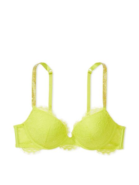 Бюстгальтер Victoria's Secret Shine Chain Strap Lace Push-Up Bra Very Sexy Limelight  1182 фото