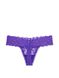 Трусики стрінги мереживні Victoria's Secret PINK Lace Lace-Up Thong Panty Purple Shock 1227 фото 4