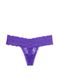 Трусики стринги кружевные Victoria's Secret PINK Lace Lace-Up Thong Panty Purple Shock 1227 фото 1