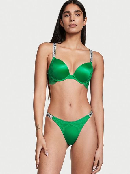 Бюстгальтер Victoria's Secret Shine Chain Strap Lace Push-Up Bra Very Sexy Verdant Green 1180 фото