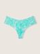 Трусики стринги бесшовные PINK No-Show Soft Lace Thong Panty Teal Ice Marble 1081 фото 1