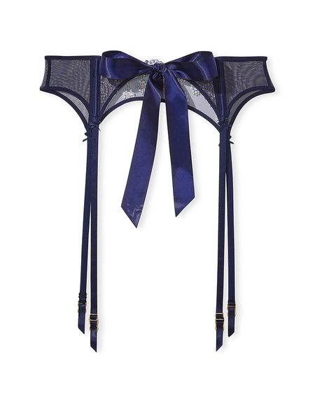 Пояс для панчіх з вишивкою Bejeweled Embroidery Garter Dream Angels Noir Navy 1097 фото