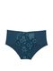 Трусики бесшовные чикини с кружевом Victoria's Secret Shimmer Lace-Inset No-Show Cheeky Panty Midnight Seasilver Lurex 1185 фото 1