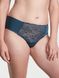 Трусики бесшовные чикини с кружевом Victoria's Secret Shimmer Lace-Inset No-Show Cheeky Panty Midnight Seasilver Lurex 1185 фото 3