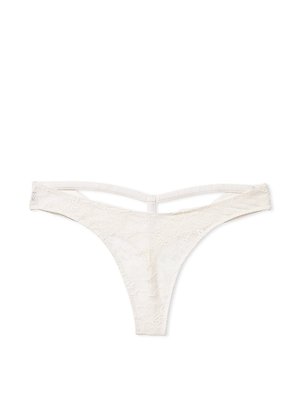 Трусики стринги с цепочками Shine Chain Strap Cutout-Back Lace Thong Panty Very Sexy Coconut White 1086 фото