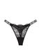 Трусики стрінги зі стразами Victoria's Secret Shine Strap Lace Thong Panty Very Sexy Black 1240 фото 1