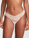 Трусики стринги кружевные Victoria's Secret Shimmer Lace Lace-Up Thong Panty Purest Pink Shimmer 1192 фото 3