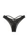 Трусики бразилианы кружевные со стразами Victoria's Secret Shine Strap Cut-Out Back Lace Brazilian Panty Very Sexy Black 1252 фото 1