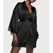 Сатиновый халат с кружевом Victoria's Secret Luxe Satin Lace Inset Robe Black 1194 фото 2